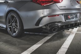 Heck Ansatz Flaps Diffusor passend für Mercedes-AMG CLA 35 Aero / 45 Aero C118 schwarz Hochglanz