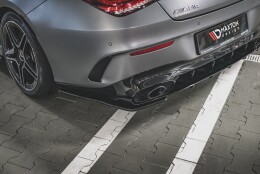Heck Ansatz Flaps Diffusor passend für Mercedes-AMG CLA 35 Aero / 45 Aero C118 schwarz Hochglanz