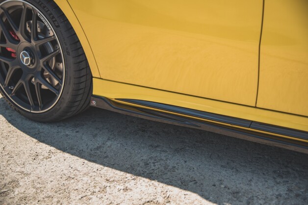 Seitenschweller Ansatz Cup Leisten passend für Mercedes-AMG A 45 S W177 Carbon Look