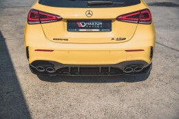 Heck Ansatz Flaps Diffusor für Mercedes-AMG A 45 S Aero Paket W177 schwarz Hochglanz