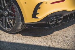 Heck Ansatz Flaps Diffusor für Mercedes-AMG A 45 S Aero Paket W177 schwarz Hochglanz