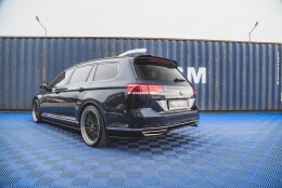 Mittlerer Cup Diffusor Heck Ansatz passend für VW Passat B8 schwarz Hochglanz