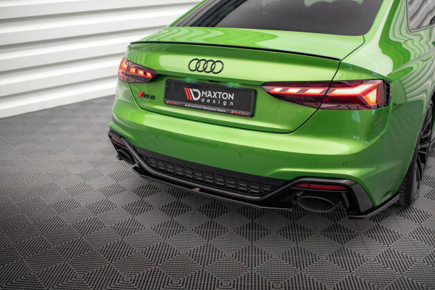 Mittlerer Cup Diffusor Heck Ansatz DTM Look passend für Audi RS5 F5 Facelift schwarz matt
