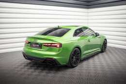 Heck Ansatz Flaps Diffusor passend für Audi RS5 F5 Facelift schwarz Hochglanz