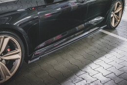 Seitenschweller Ansatz Cup Leisten passend für Audi RS5 Sportback F5 Facelift schwarz Hochglanz
