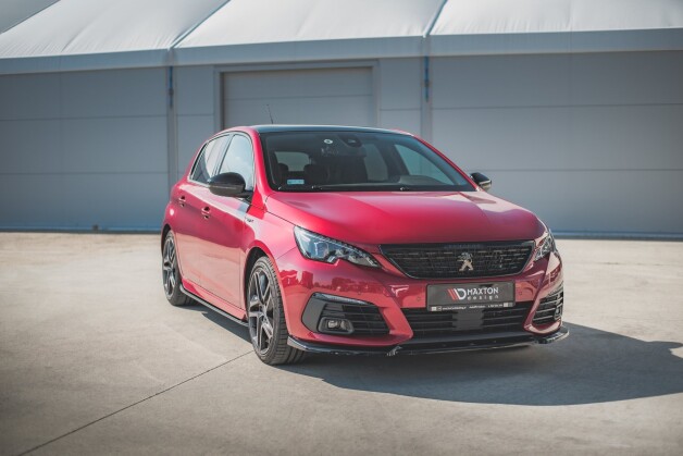 Cup Spoilerlippe Front Ansatz V.1 passend für Peugeot 308 GT Mk2 Facelift schwarz Hochglanz