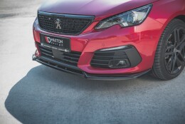 Cup Spoilerlippe Front Ansatz V.1 passend für Peugeot 308 GT Mk2 Facelift schwarz Hochglanz