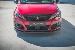 Street+ Spoilerlippe Front Ansatz V.1 passend für Peugeot 308 GT Mk2 FL schwarz Hochglanz
