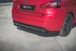 Mittlerer Cup Diffusor Heck Ansatz passend für Peugeot 308 GT Mk2 Facelift schwarz Hochglanz
