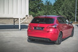 Mittlerer Cup Diffusor Heck Ansatz passend für Peugeot 308 GT Mk2 Facelift schwarz Hochglanz