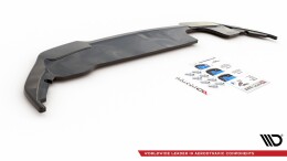 Mittlerer Cup Diffusor Heck Ansatz passend für Peugeot 308 GT Mk2 Facelift schwarz Hochglanz