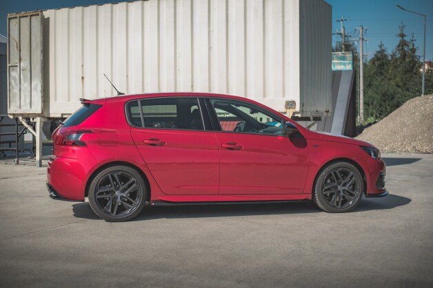 Seitenschweller Ansatz Cup Leisten passend für Peugeot 308 GT Mk2 Facelift schwarz Hochglanz