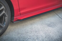 Seitenschweller Ansatz Cup Leisten für Peugeot 308 GT Mk2 Facelift schwarz Hochglanz