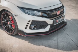 Street Pro Spoilerlippe Front Ansatz V.2 passend passend für Honda Civic X Type-R rot