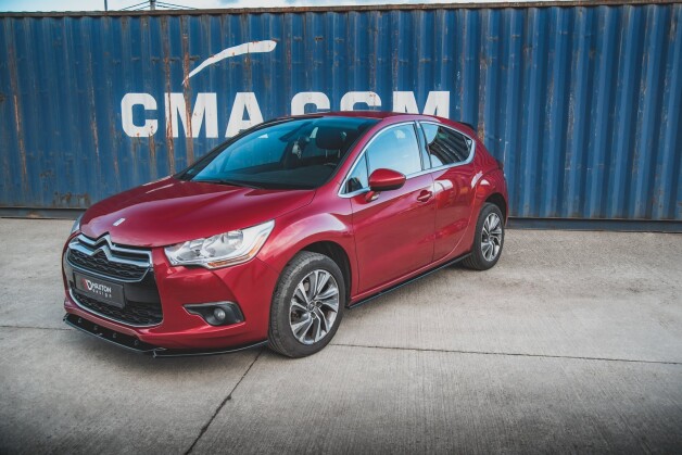 Seitenschweller Ansatz Cup Leisten passend für Citroen DS4 schwarz matt