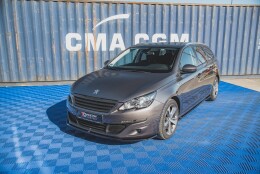 Cup Spoilerlippe Front Ansatz V.1 für Peugeot 308 Mk2  schwarz Hochglanz