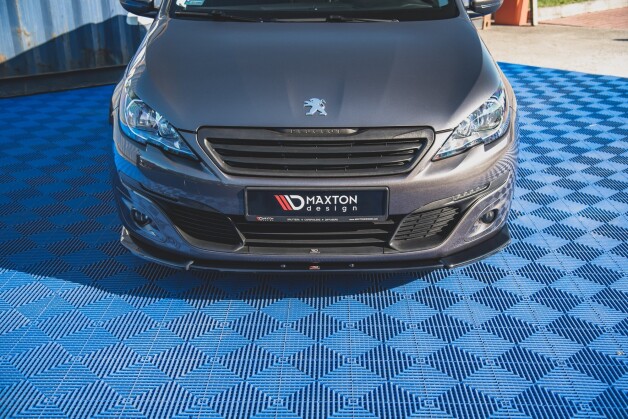 Cup Spoilerlippe Front Ansatz V.2 passend für Peugeot 308 Mk2 Facelift schwarz Hochglanz
