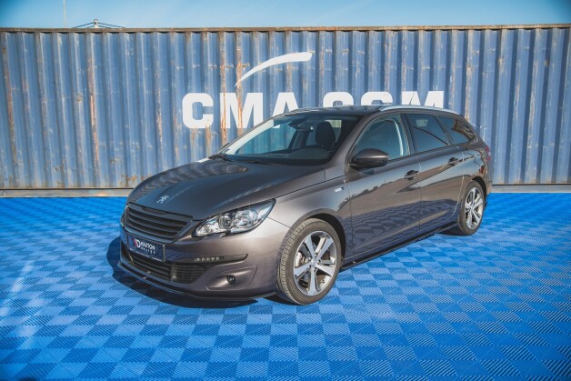 Seitenschweller Ansatz Cup Leisten passend für Peugeot 308 SW Mk2 Facelift schwarz Hochglanz