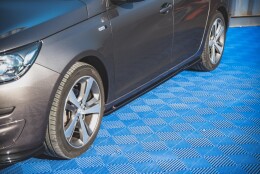 Seitenschweller Ansatz Cup Leisten passend für Peugeot 308 SW Mk2 Facelift schwarz Hochglanz