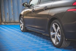 Seitenschweller Ansatz Cup Leisten passend für Peugeot 308 SW Mk2 Facelift schwarz Hochglanz