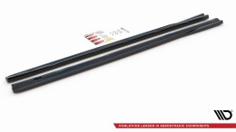 Seitenschweller Ansatz Cup Leisten passend für Peugeot 308 SW Mk2 Facelift schwarz Hochglanz