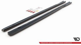 Seitenschweller Ansatz Cup Leisten passend für Peugeot 308 SW Mk2 Facelift schwarz Hochglanz