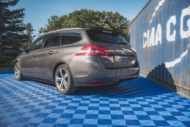 Heck Spoiler Aufsatz Abrisskante für Peugeot 308 SW Mk2 FL schwarz Hochglanz