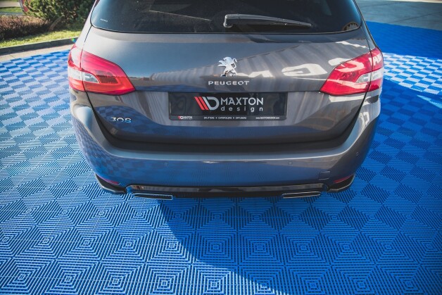 Heck Ansatz Flaps Diffusor passend für Peugeot 308 SW Mk2 Facelift schwarz Hochglanz