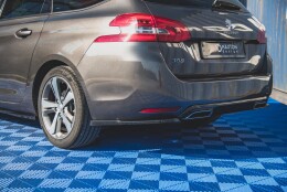 Heck Ansatz Flaps Diffusor passend für Peugeot 308 SW Mk2 Facelift schwarz Hochglanz