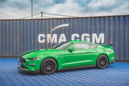 Seitenschweller Ansatz Cup Leisten + Flaps passend für Ford Mustang GT Mk6 Facelift