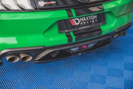 Mittlerer Cup Diffusor Heck Ansatz passend für Ford Mustang GT Mk6 Facelift schwarz Hochglanz