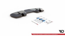 Mittlerer Cup Diffusor Heck Ansatz passend für Ford Mustang GT Mk6 Facelift schwarz Hochglanz
