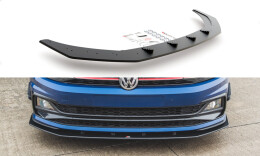Street Pro Cup Spoilerlippe Front Ansatz für VW Polo GTI Mk6 SCHWARZ