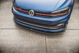 Street Pro Cup Spoilerlippe Front Ansatz für VW Polo GTI Mk6 SCHWARZ