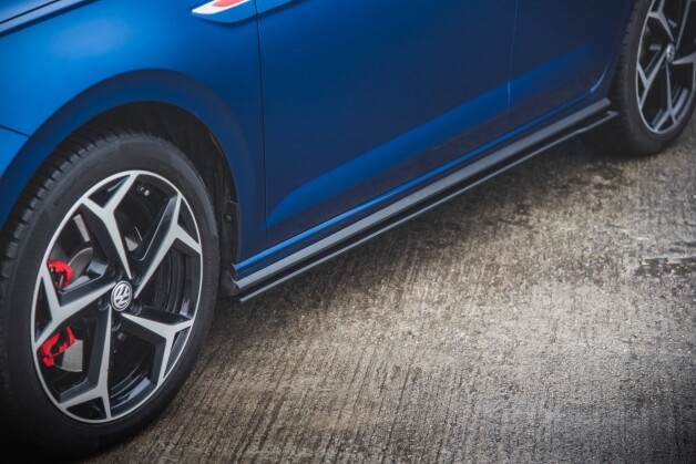 Street Pro Seitenschweller Ansatz Cup Leisten passend für VW Polo GTI Mk6 SCHWARZ