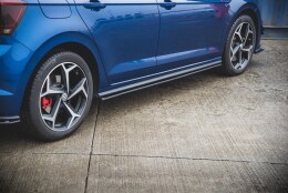 Street Pro Seitenschweller Ansatz Cup Leisten passend für VW Polo GTI Mk6 SCHWARZ