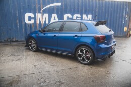 Street Pro Seitenschweller Ansatz Cup Leisten passend für VW Polo GTI Mk6 SCHWARZ+ HOCHGLANZ FLAPS