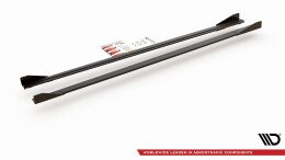 Street Pro Seitenschweller Ansatz Cup Leisten passend für VW Polo GTI Mk6 SCHWARZ+ HOCHGLANZ FLAPS