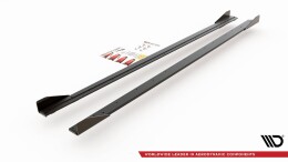 Street Pro Seitenschweller Ansatz Cup Leisten passend für VW Polo GTI Mk6 SCHWARZ+ HOCHGLANZ FLAPS