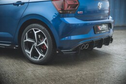 Street Pro Heck Ansatz Diffusor für VW Polo GTI Mk6 SCHWARZ+ HOCHGLANZ FLAPS