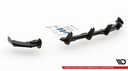 Street Pro Heck Ansatz Diffusor passend für VW Polo GTI Mk6 schwarz-rot+ Hochglanz Flaps