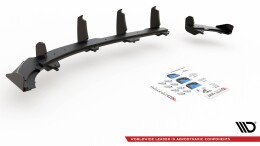 Street Pro Heck Ansatz Diffusor passend für VW Polo GTI Mk6 schwarz-rot+ Hochglanz Flaps
