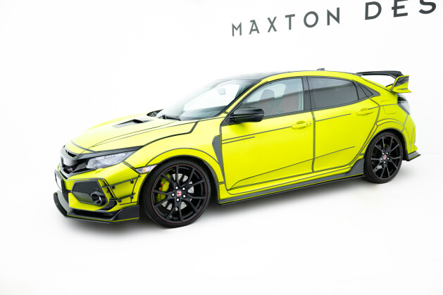 Street Pro Seitenschweller Ansatz Cup Leisten V.2 passend für Honda Civic X Type-R SCHWARZ