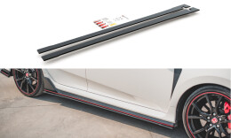 Street Pro Seitenschweller Ansatz Cup Leisten V.2 für Honda Civic X Type-R SCHWARZ