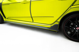 Street Pro Seitenschweller Ansatz Cup Leisten V.2 passend für Honda Civic X Type-R SCHWARZ