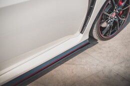 Street Pro Seitenschweller Ansatz Cup Leisten V.2 für Honda Civic X Type-R ROT