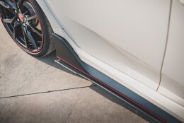 Street Pro Seitenschweller Ansatz Cup Leisten V.2 passend für Honda Civic X Type-R rot
