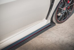 Street Pro Seitenschweller Ansatz Cup Leisten V.2 passend für Honda Civic X Type-R rot