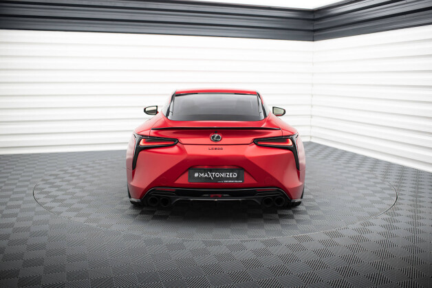 Heck Ansatz Flaps Diffusor passend für Lexus LC 500 schwarz Hochglanz