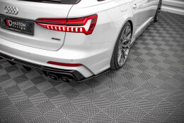 Heck Ansatz Flaps Diffusor für Audi A6 C8 S-Line schwarz Hochglanz